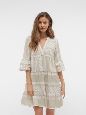 VMDICTHE 3/4 TUNIC WVN GA Silver Lining/Ibiza