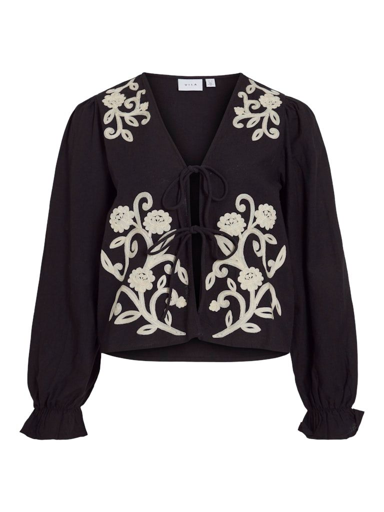 VIPOLENE V-NECK L/S TOP/BFS Black Beauty-Birch