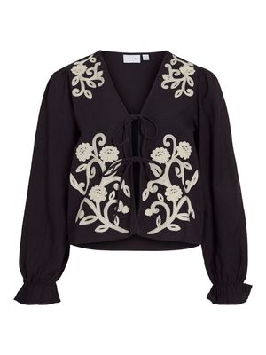 VIPOLENE V-NECK L/S TOP/BFS Black Beauty-Birch