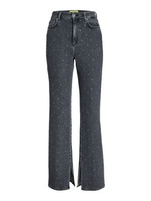 JXCIARA SLIM LONG RHS SLIT HW JEANS DNM Grey Denim