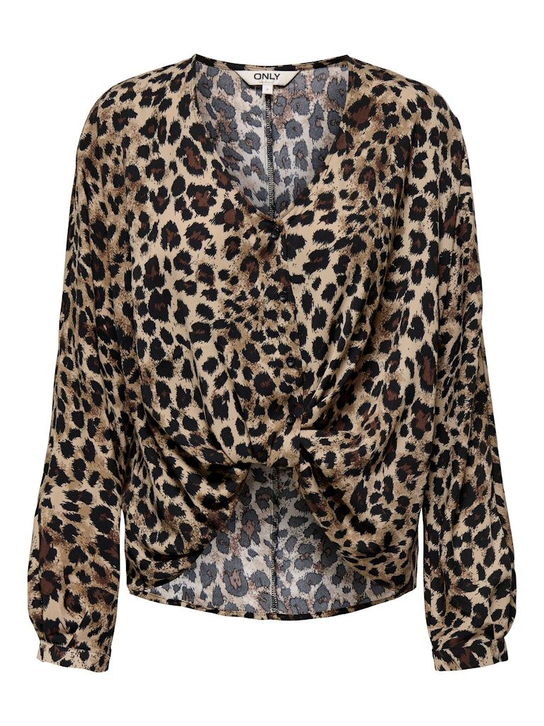 ONLMASC THALIA LIFE LS SHO KNOT TOP WVN Light Taupe/LEO ENERGY