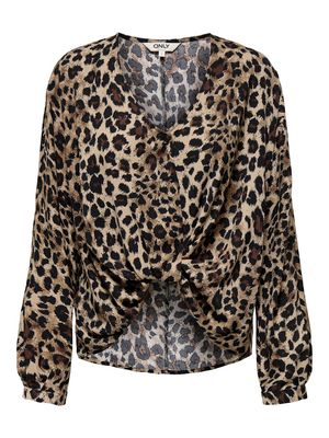 ONLMASC THALIA LIFE LS SHO KNOT TOP WVN Light Taupe/LEO ENERGY
