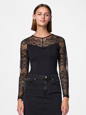 PCSINNA LS BODYSTOCKING NOOS Black