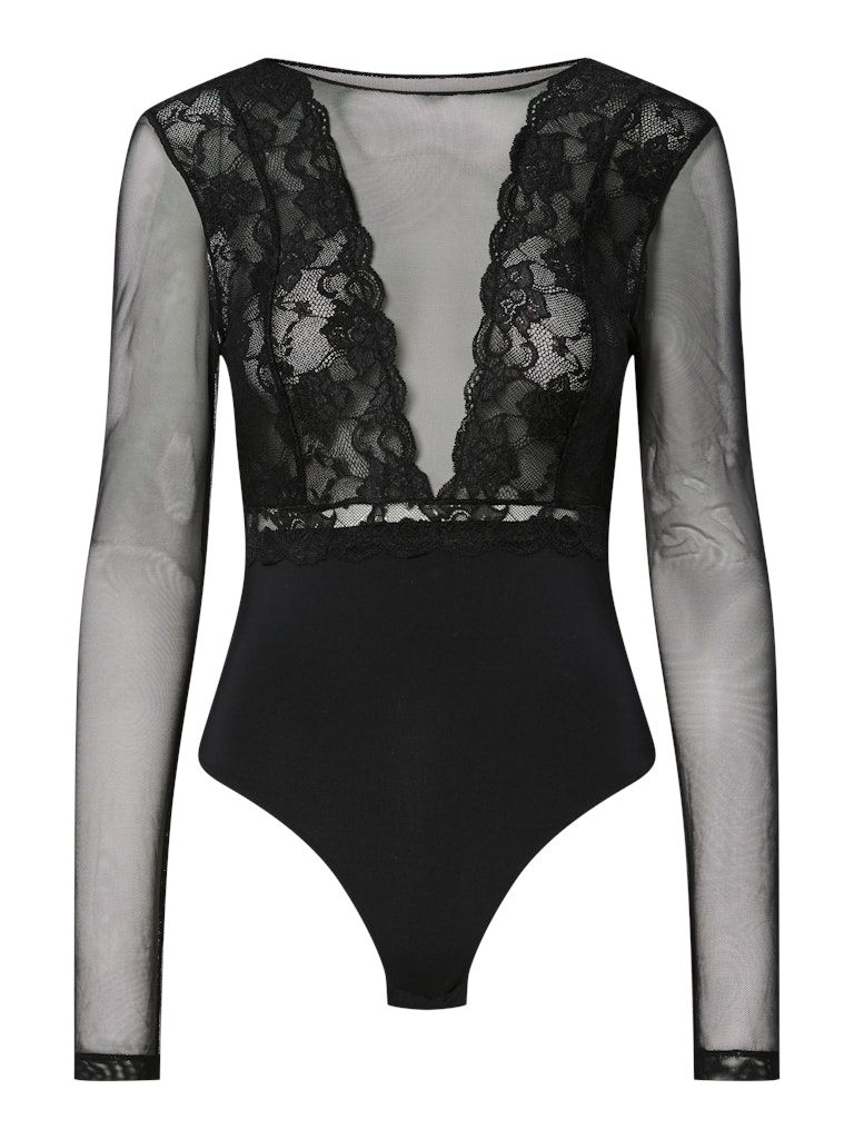 PCSICCA LS BODYSTOCKING NOOS Black
