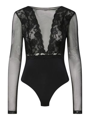 PCSICCA LS BODYSTOCKING NOOS Black
