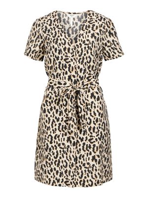 OBJKARINA S/S RE SHORT DRESS NOOS Sandshell-Leopard