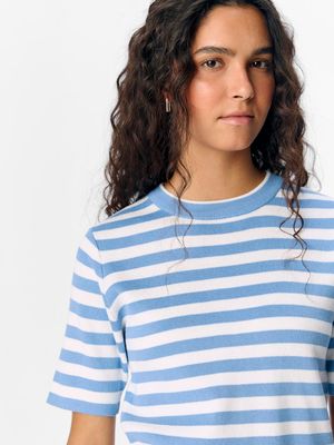 OBJESTER S/S NEW KNIT PULLOVER NOOS Cornflower Blue/Clou