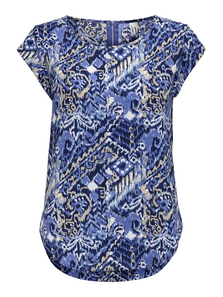 ONLVIC S/S AOP TOP NOOS WVN Amparo Blue/Cool ind