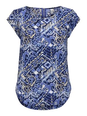 ONLVIC S/S AOP TOP NOOS WVN Amparo Blue/Cool ind