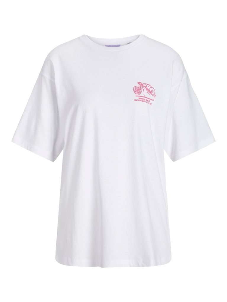 JXMILLOW LOOSE SS TEE JRS Bright White/FLORA V