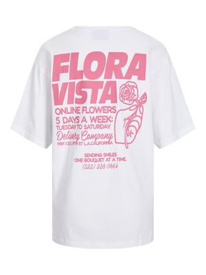 JXMILLOW LOOSE SS TEE JRS Bright White/FLORA V