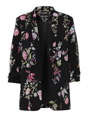 PCBOSELLA 3/4 PRINTED BLAZER NOOS BC Black/FLOWER