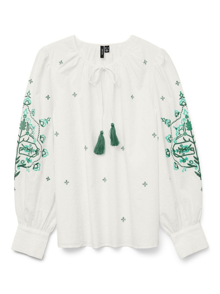 VMHIBA LS TOP WVN SPE Snow White/Bosphorus