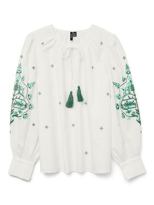 VMHIBA LS TOP WVN SPE Snow White/Bosphorus
