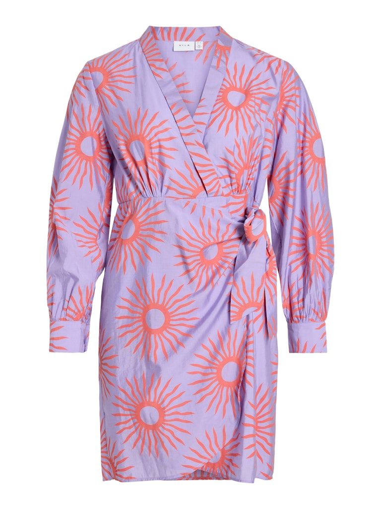 VIBOA V-NECK L/S WRAP DRESS/LC Violet Tulip/DUBARRY