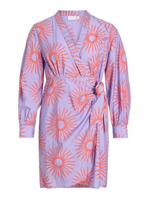 VIBOA V-NECK L/S WRAP DRESS/LC Violet Tulip/DUBARRY