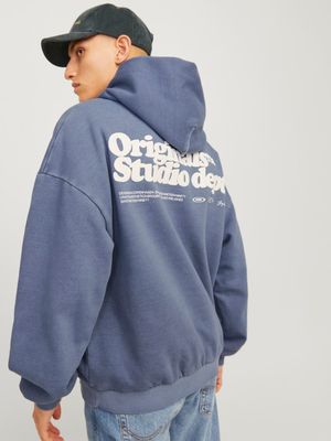 JORVERMONT WASH SWEAT HOOD LN Nightshadow Blue