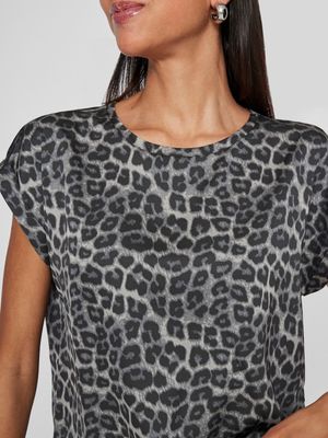 VIELLETTE S/S FULL SATIN TOP - NOOS Glacier Gray/LEO