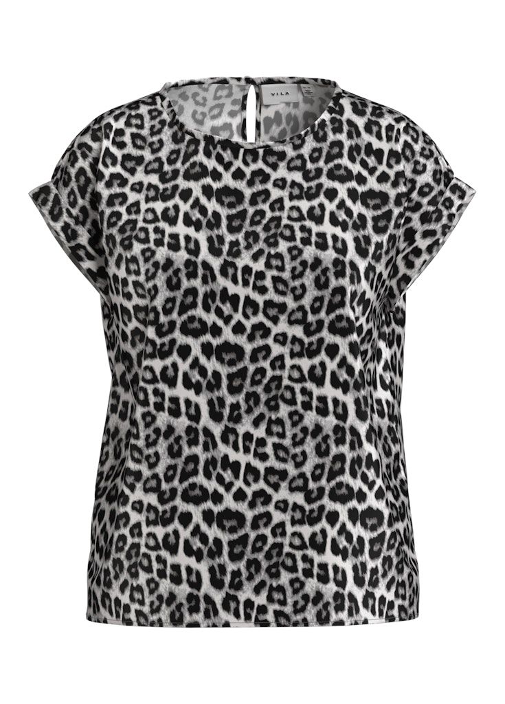 VIELLETTE S/S FULL SATIN TOP - NOOS Glacier Gray/LEO