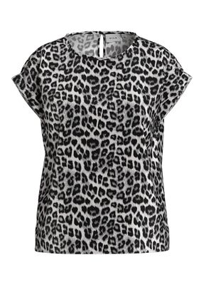 VIELLETTE S/S FULL SATIN TOP - NOOS Glacier Gray/LEO