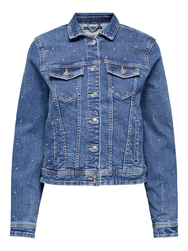 ONLWONDER RHINESTONE DNM JACKET PIM Medium Blue Denim/RH