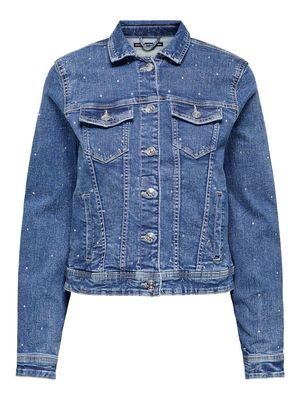 ONLWONDER RHINESTONE DNM JACKET PIM Medium Blue Denim/RH