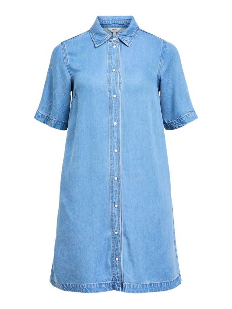 OBJFRAME 2/4 RE DENIM DRESS NOOS Light Blue Denim