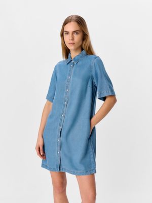 OBJFRAME 2/4 RE DENIM DRESS NOOS Light Blue Denim