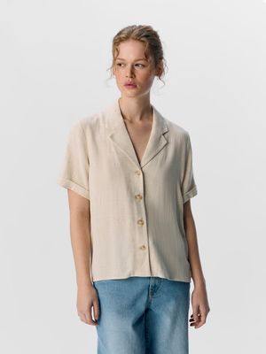 OBJSANNE S/S RE SHIRT NOOS Sandshell