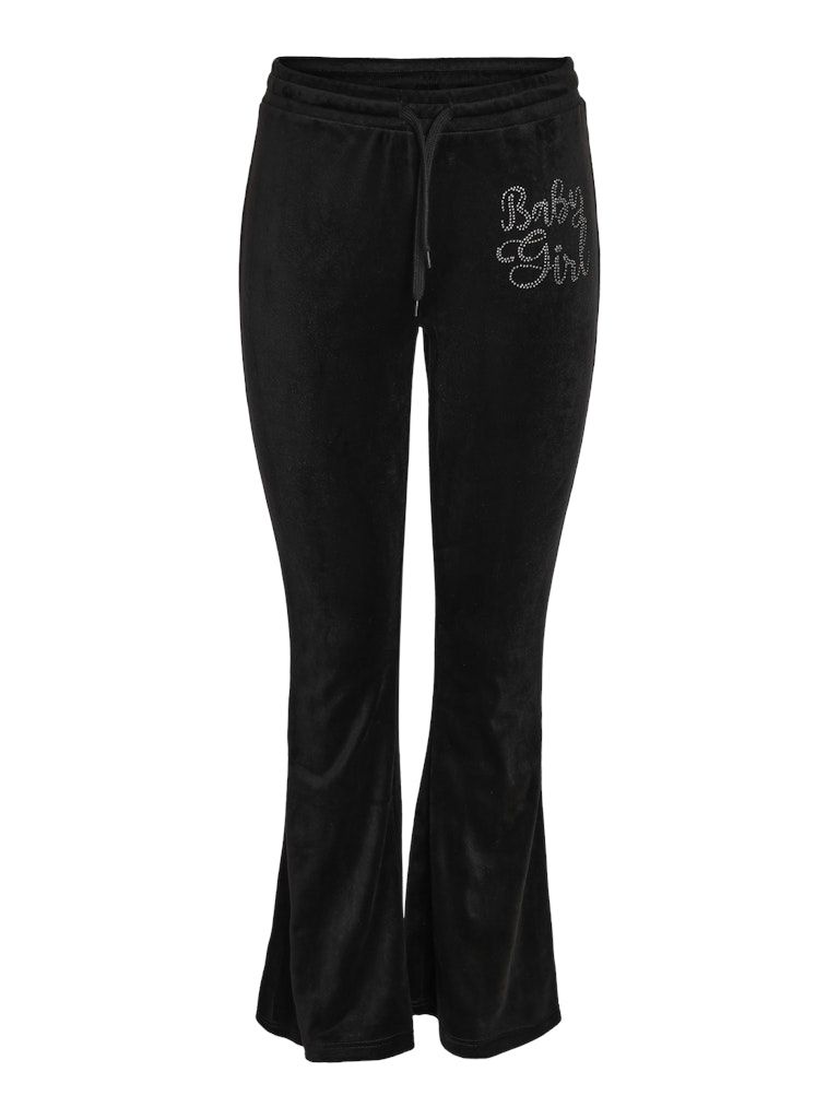 NMVALERIE HW VELVET FLARED PANTS Black/BABY GIRL