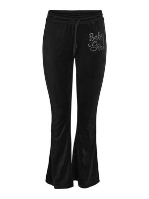 NMVALERIE HW VELVET FLARED PANTS Black/BABY GIRL