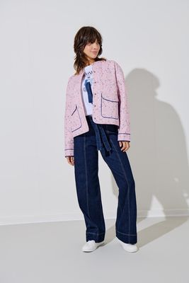 ONLHALLIE QUILTED JACKET OTW NOOS Pale Mauve/FLOWERS