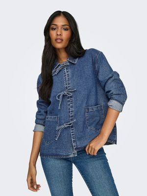 ONLTHILLE L/S TIE JACKET DNM GUA Dark Blue Denim