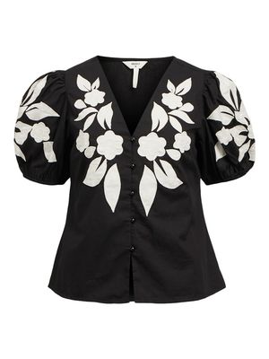 OBJNAJA RE 2/4 SHIRT 138 Black-Cloud dancer