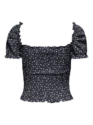 ONLHILLARY AOP SMOCK S/S TOP CS OX JRS Night Sky/Ann flower