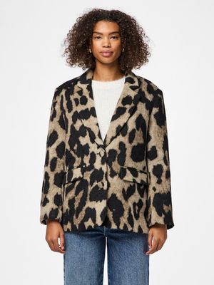 PCDEMI LS LOOSE BLAZER D2D Black/Leo