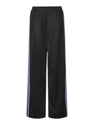 PCFELICIA HW WIDE PANT JRS D2D FSY Black-ultraviolet-white stripe