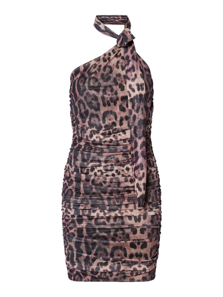 PCNALLE SL HALTERNECK MESH DRESS D2D JRS Black-Leo