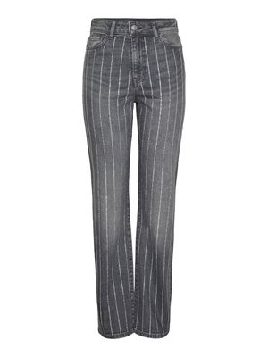 PCSIFFI HW RHINESTONE DENIM JEANS Grey Denim/RHINESTON