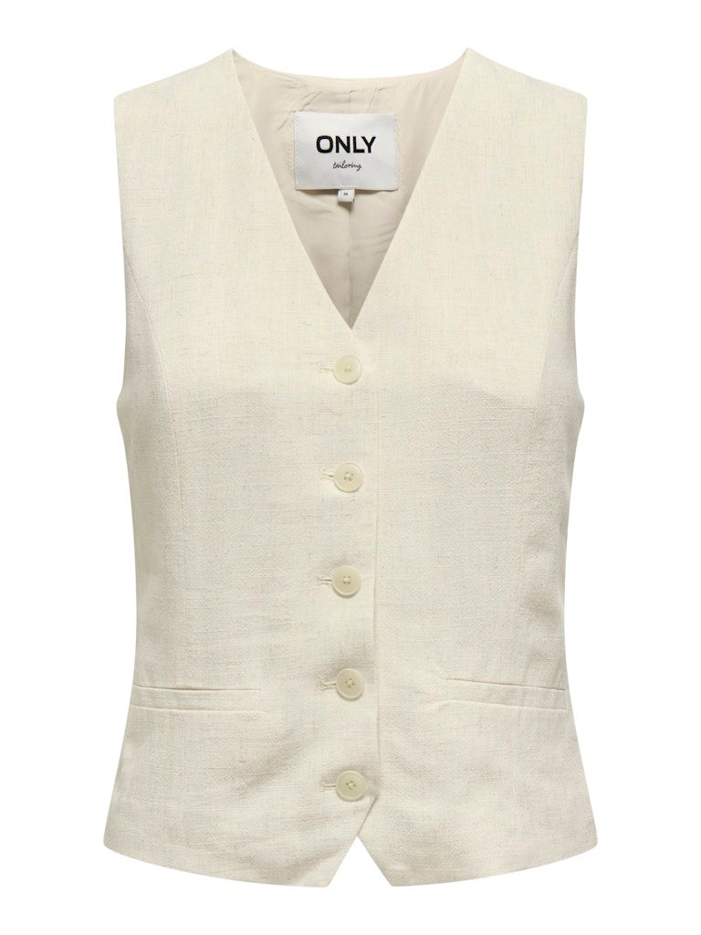 ONLIRIS-SIESTA S/L LINEN BL VEST TLR Moonbeam