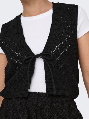 ONLCHILI S/L STRING VEST KNT NOOS Black