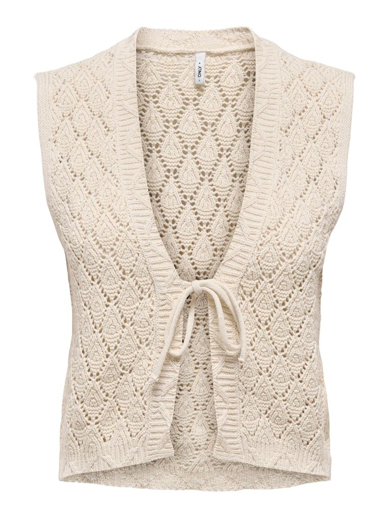ONLCHILI S/L STRING VEST KNT NOOS Ecru