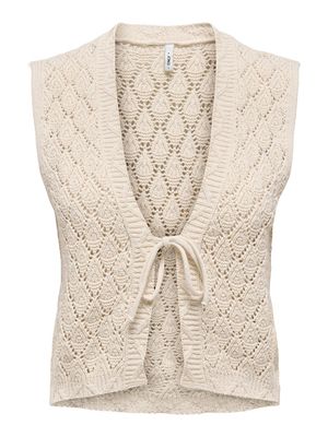 ONLCHILI S/L STRING VEST KNT NOOS Ecru