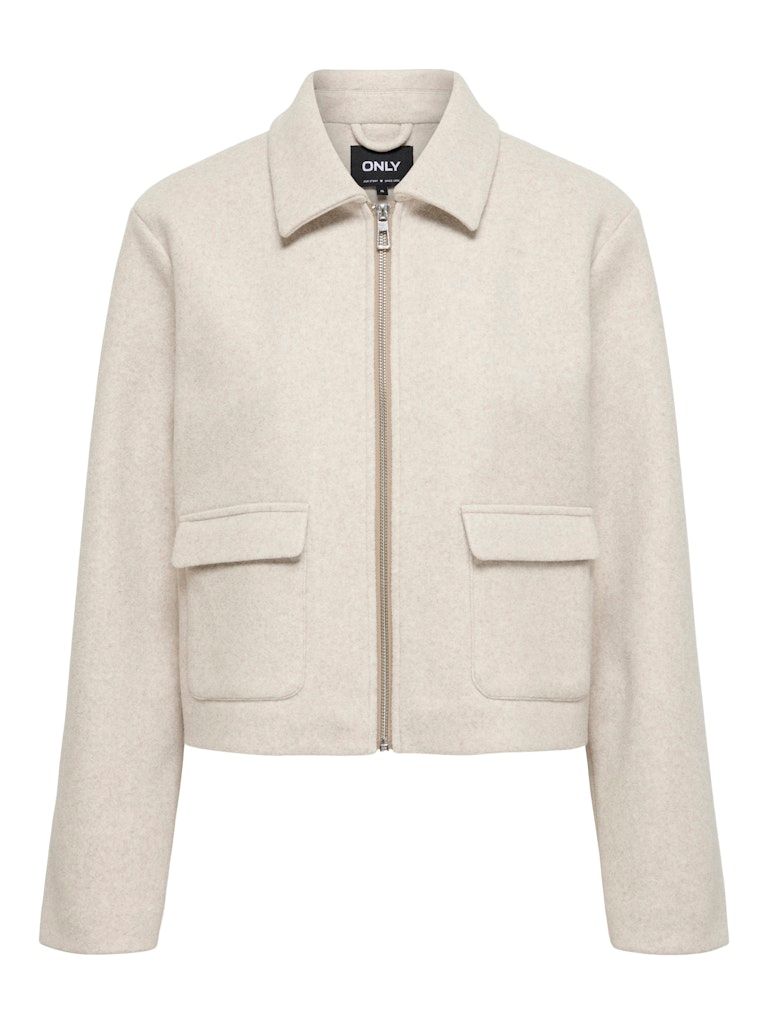 ONLVELA ZIP SHORT JACKET OTW Pumice Stone/MELANGE
