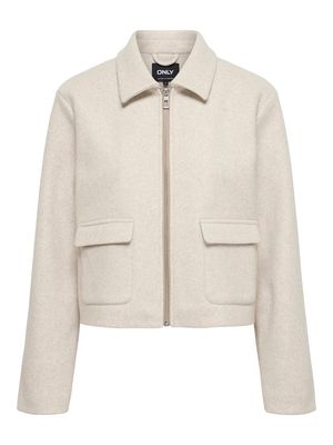 ONLVELA ZIP SHORT JACKET OTW Pumice Stone/MELANGE