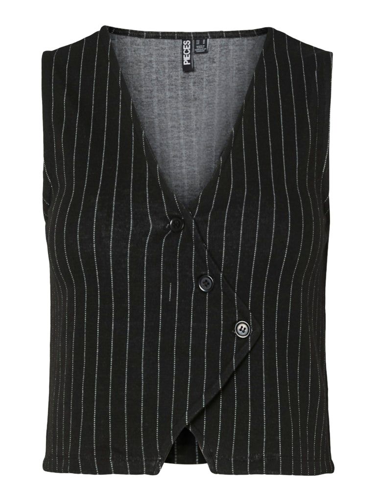 PCLAURA VEST KCA Black/Pinstripe