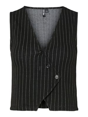 PCLAURA VEST KCA Black/Pinstripe