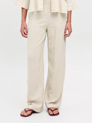 JXPOPPY SUMMER HW PANT PNT LN Feather Gray-PIN STRIPED