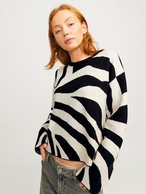 JXADIRA CREW NECK KNIT Black//Zebra