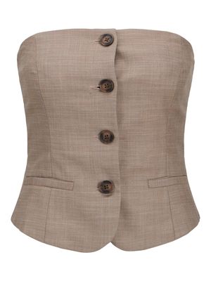 JXLELA OFF SHOULDER WAISTCOAT TLR Coriander/MELANGE